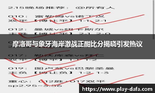 摩洛哥与象牙海岸激战正酣比分揭晓引发热议